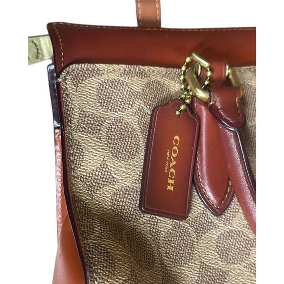 Coach Signature Logo Bond Bag Satchel Coated Canvas Brown Leather Purse 30949 - Picture 5 of 14